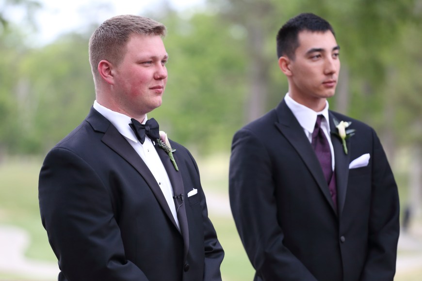Waiting for his bride, after 8 long years.